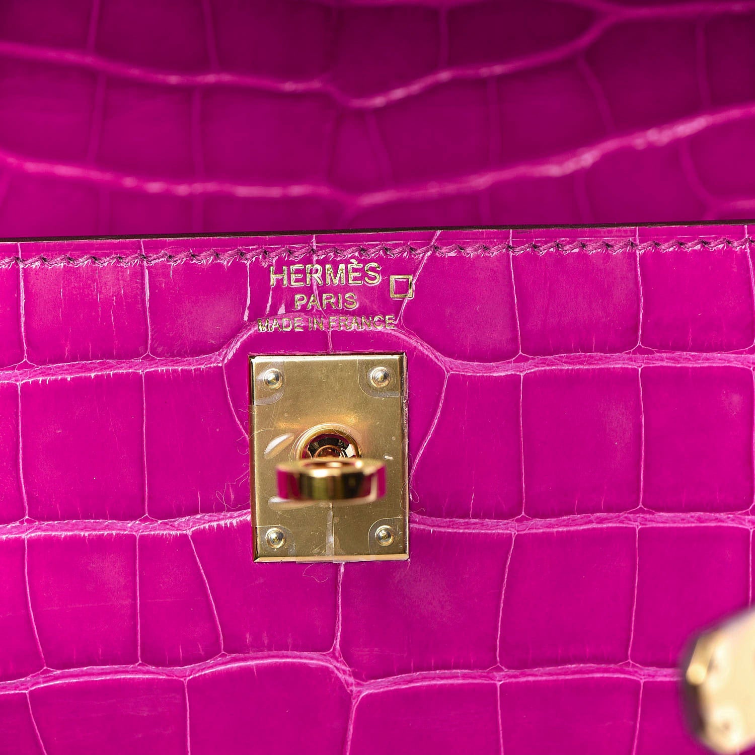 Hermes Shiny Alligator Kelly Sellier 25 Rose Scheherazade 27 of 37
