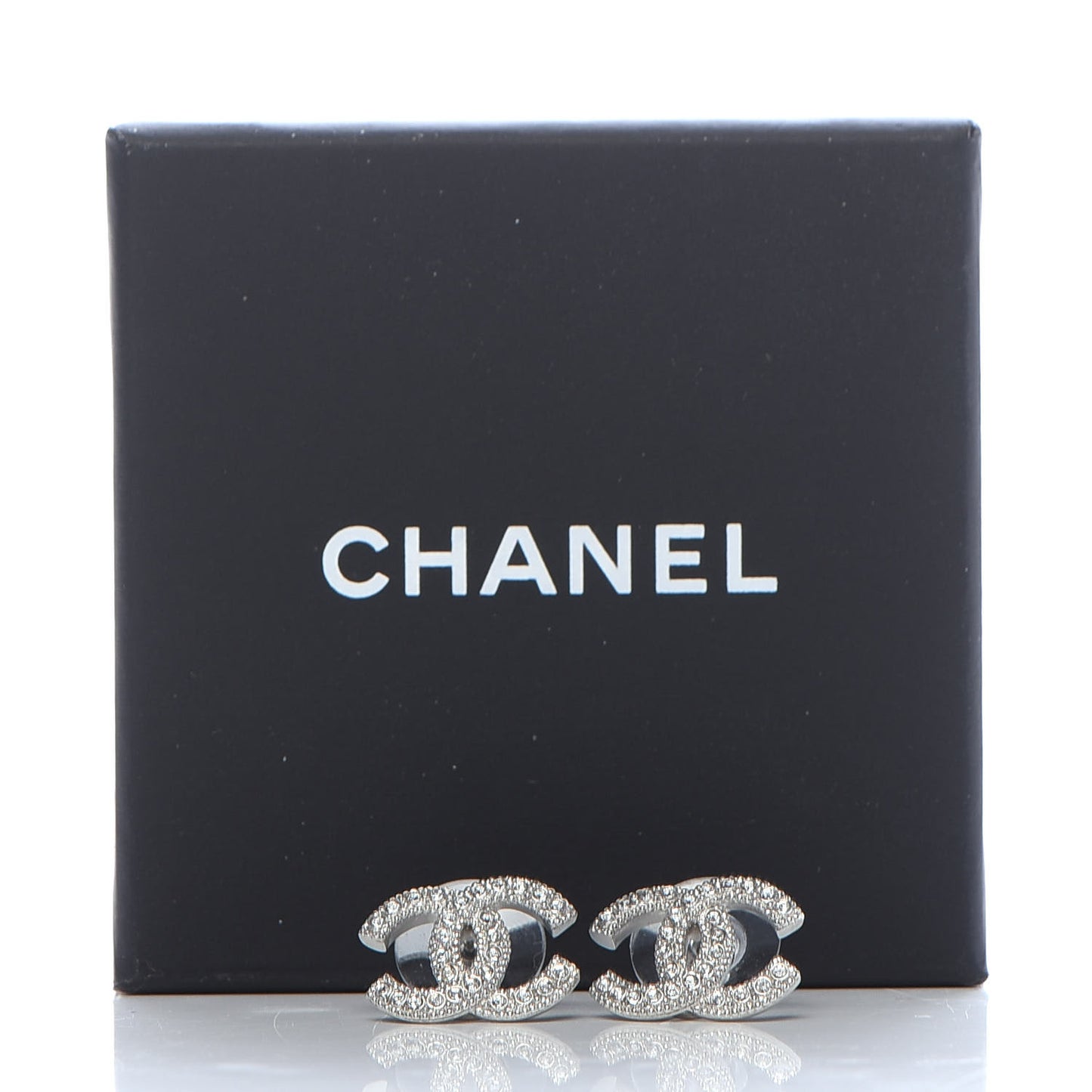 Crystal CC Earrings Silver
