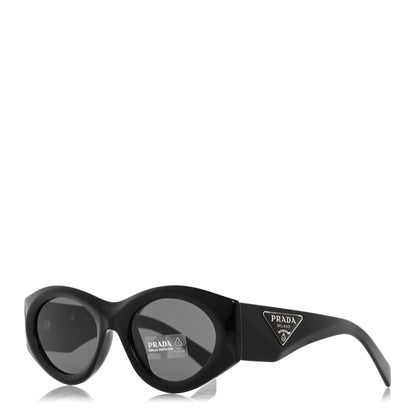 Prada Acetate Oval Symbole Sunglasses SPR 20Z Black 1 of 8