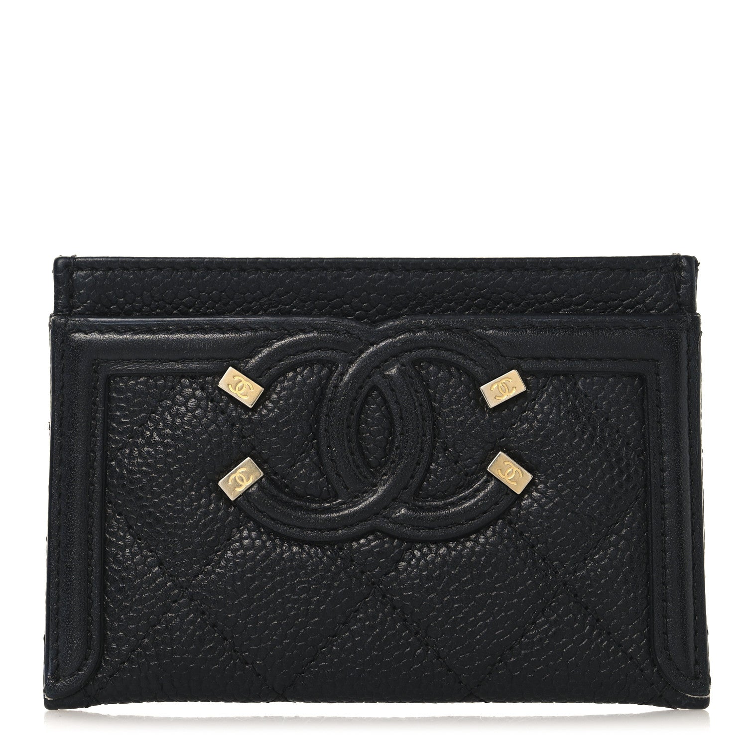 Chanel Caviar Quilted Filigree Card Holder Black 1 of 10