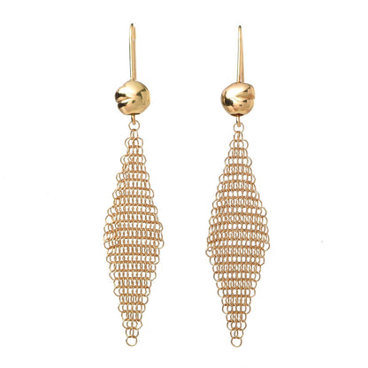 Tiffany 18K Yellow Gold Mini Elsa Peretti Mesh Earrings 1 of 5