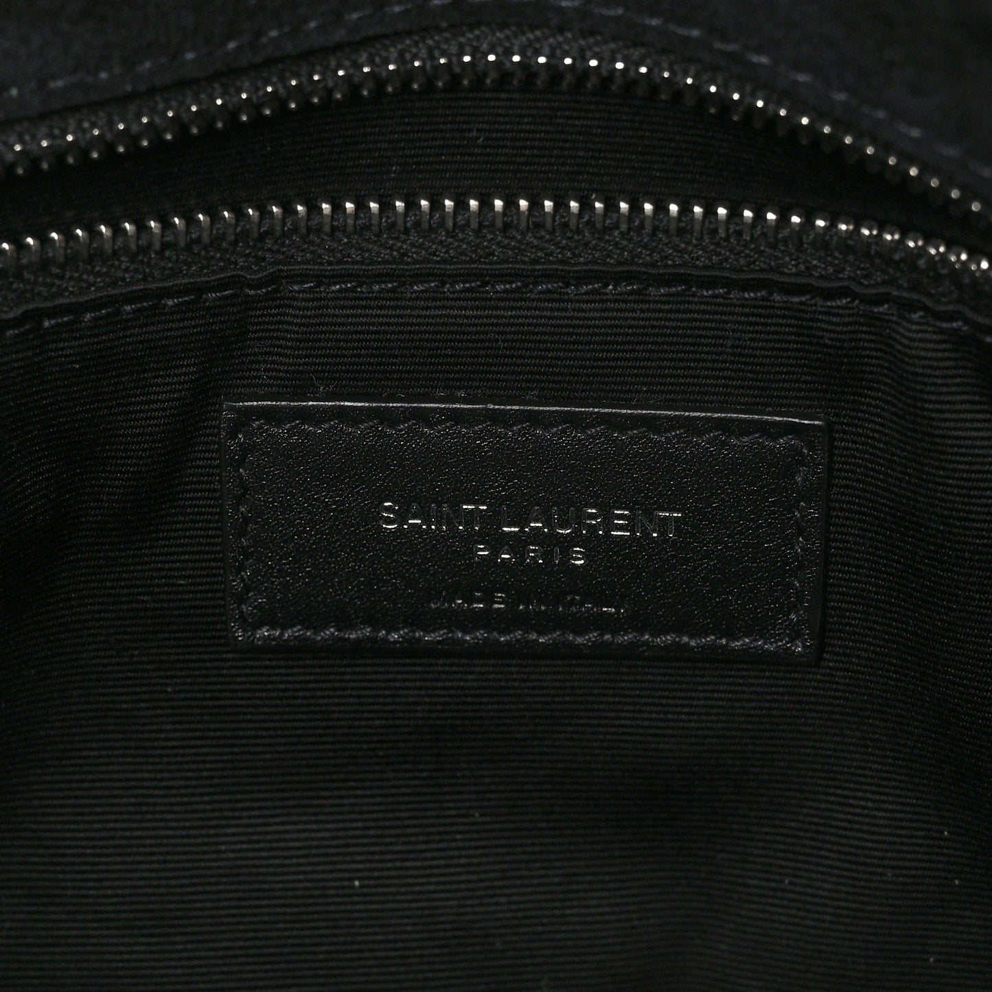 Patent Lambskin Quilted Small Loulou Puffer Monogram Chain Satchel Black