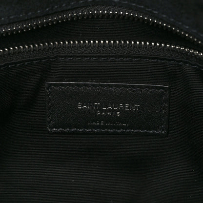 Saint Laurent Patent Lambskin Quilted Small Loulou Puffer Monogram Chain Satchel Black 6 of 9
