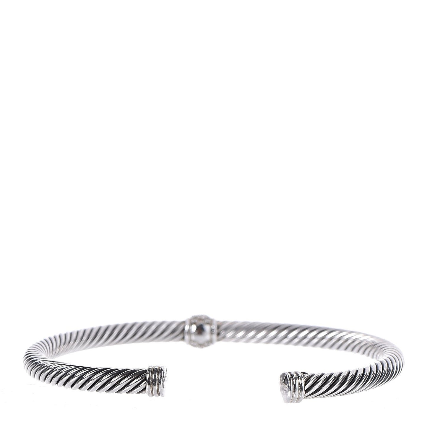 Sterling Silver Diamond 4mm Cable Classics Single Station Bracelet M