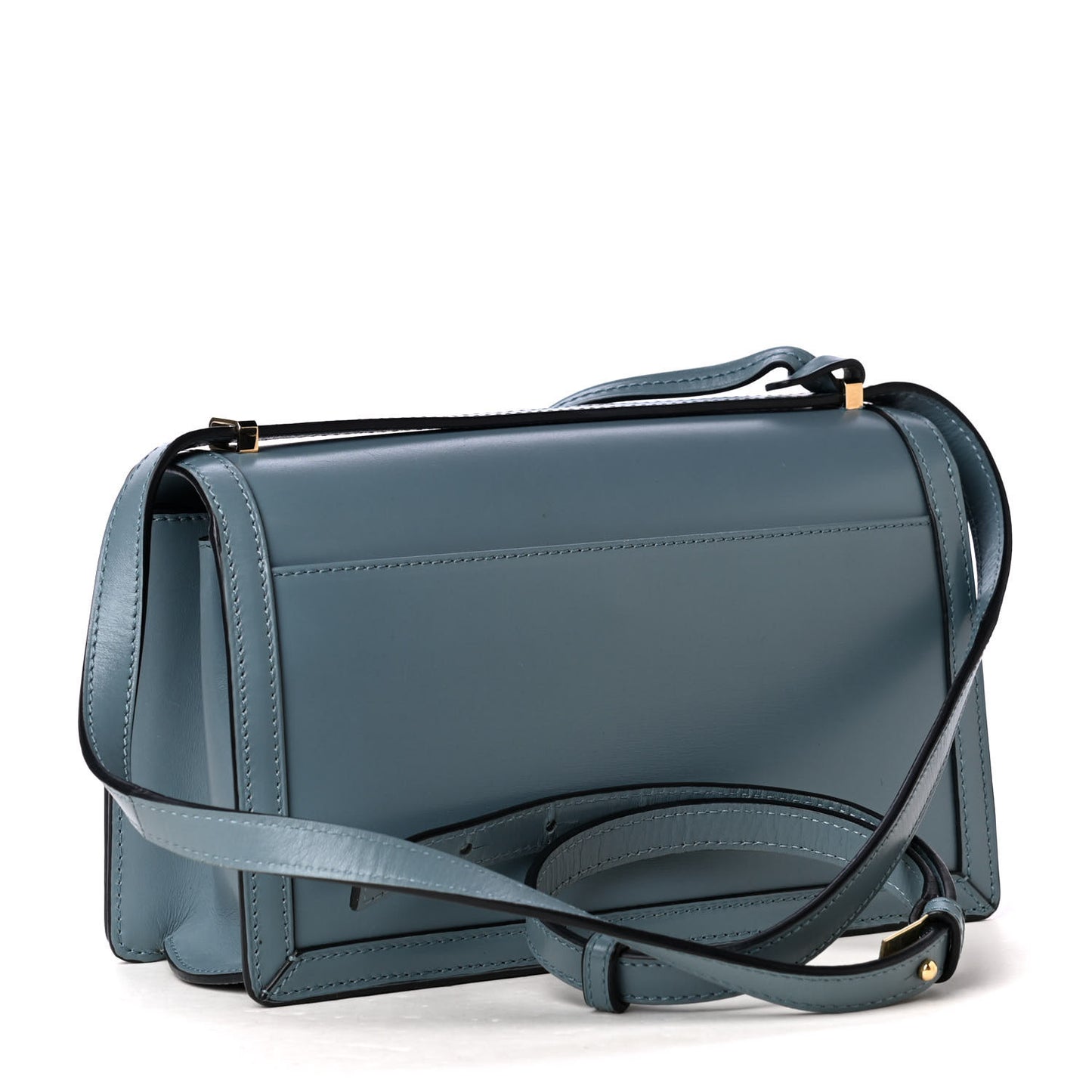 Calfskin Medium Barcelona Shoulder Bag Stone Blue