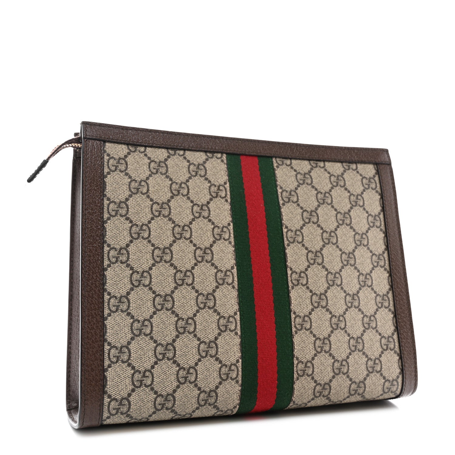 Gucci GG Supreme Monogram Web Ophidia Pouch Brown 3 of 7