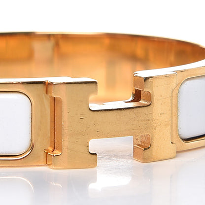 Hermes Enamel Narrow Clic Clac H Bracelet PM White 6 of 7