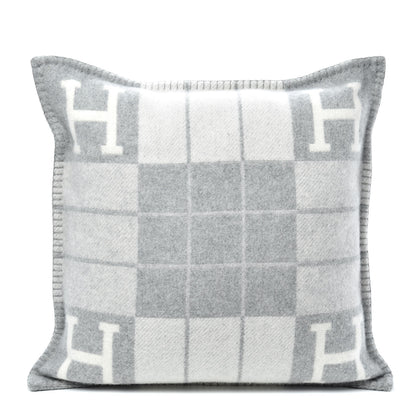 Hermes Wool Cashmere Avalon III Pillow PM Ecru Gris Clair 1 of 3