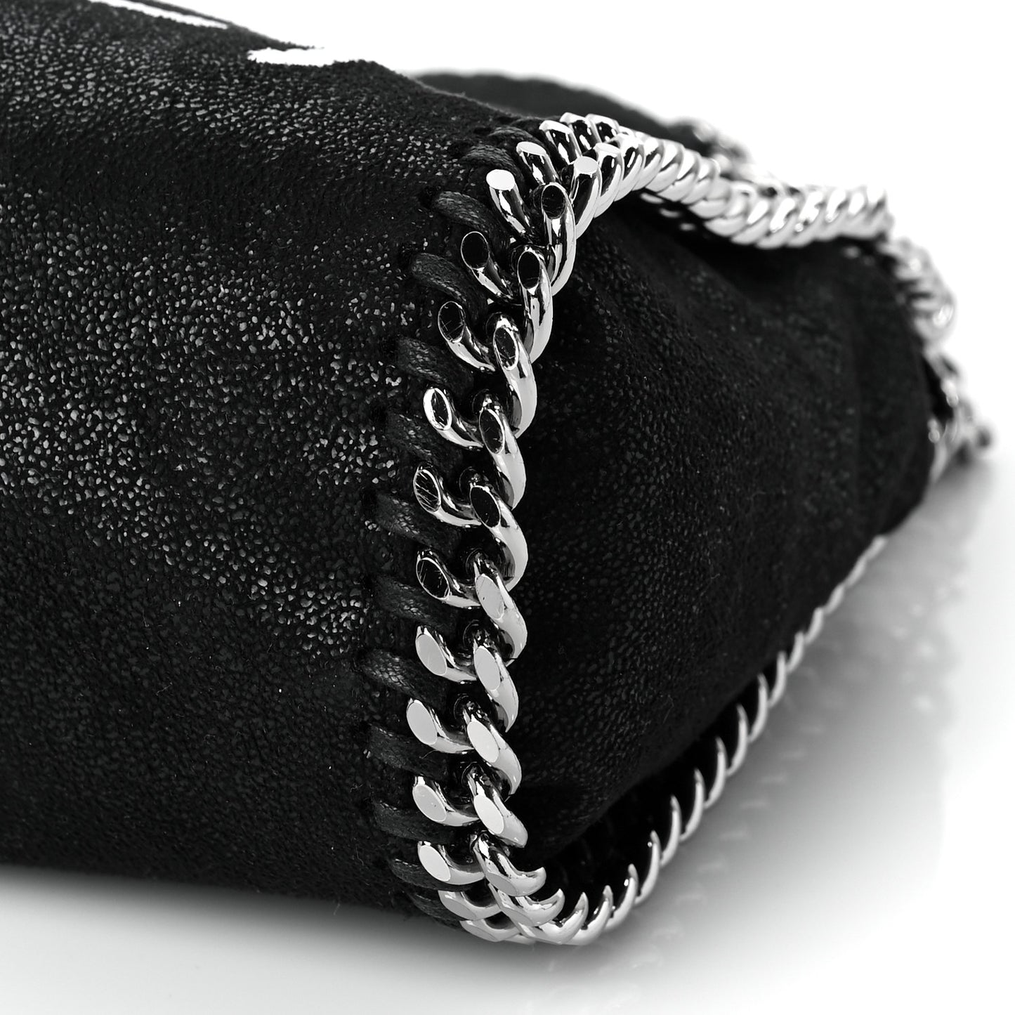 X ED CURTIS Shaggy Deer Logo Embroidered Mini Falabella Fold Over Tote Black