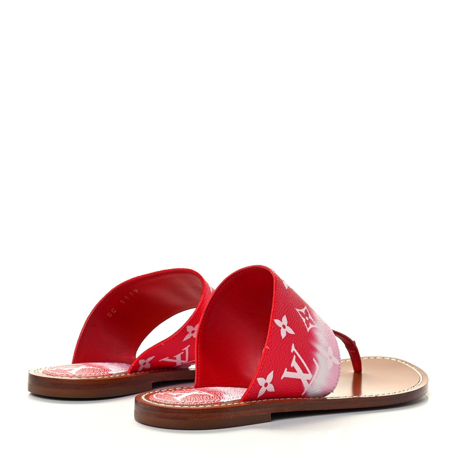 Monogram Escale Palma Sandals 38.5 Rouge