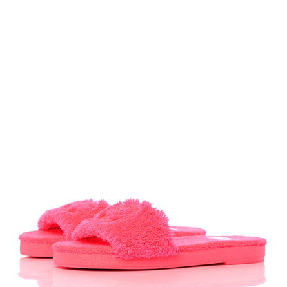 Chanel Terry CC Flat Mules Sandals 39 Pink 3 of 8