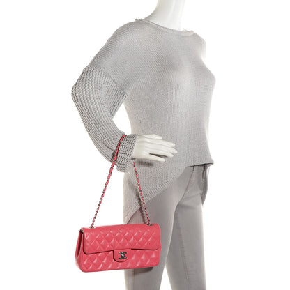 Chanel Lambskin Quilted East West Flap Pink 2 of 8