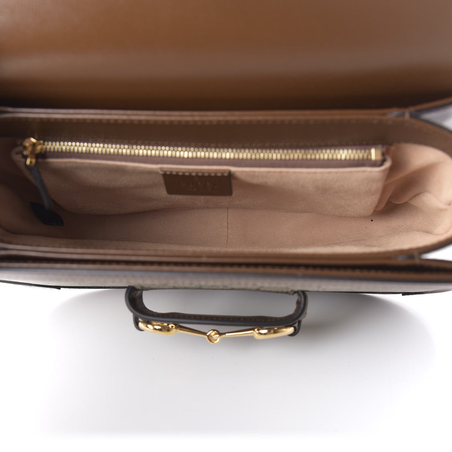 GG Supreme Monogram Horsebit 1955 Shoulder Bag Beige Brown Sugar