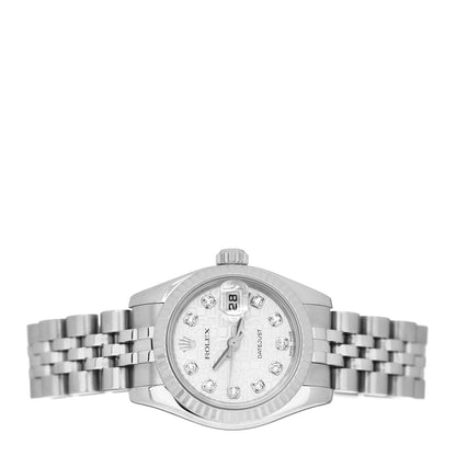 Rolex Stainless Steel 18K White Gold Diamond 26mm Oyster Perpetual Datejust Watch Silver Jubilee 179174 2 of 4