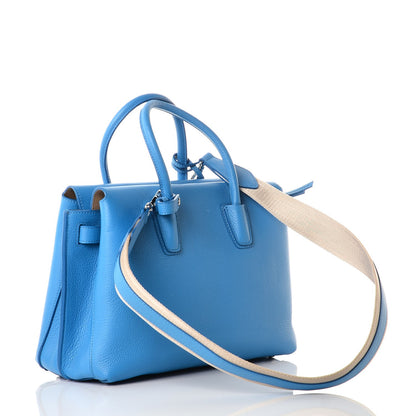 MCM Grained Calfskin Medium Milla Tote Tile Blue 3 of 9