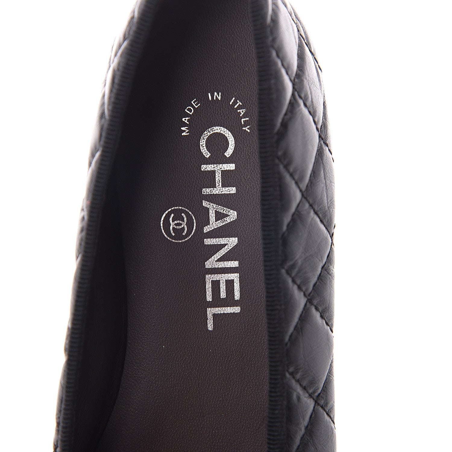 Chanel Aged Calfskin Quilted Cap Toe Ballerina Flats 37 Black 6 of 7