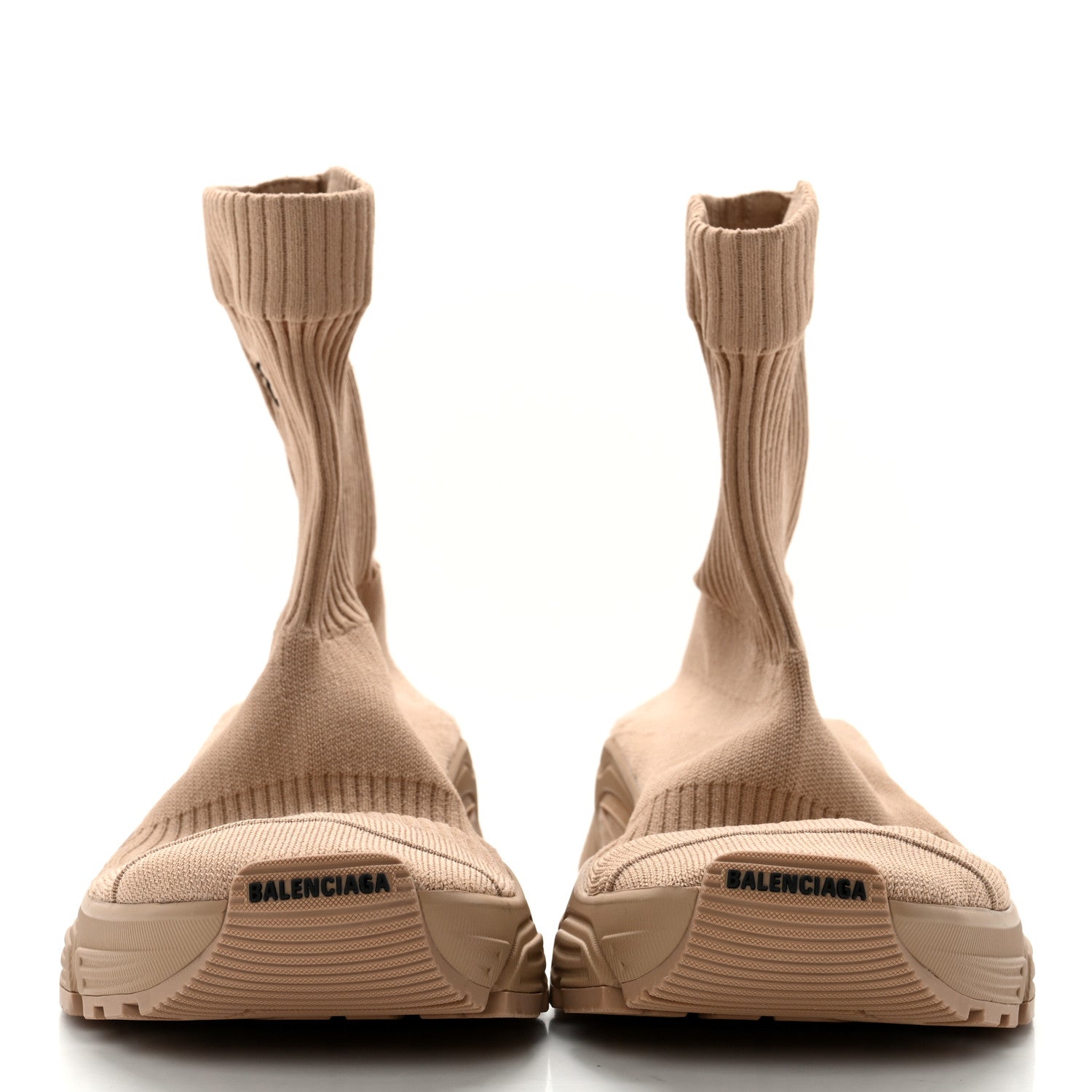 Balenciaga Technical Ribbed 3D Recycled Knit Womens Speed 3.0 Sneakers 38 Monocolor Beige 2 of 8