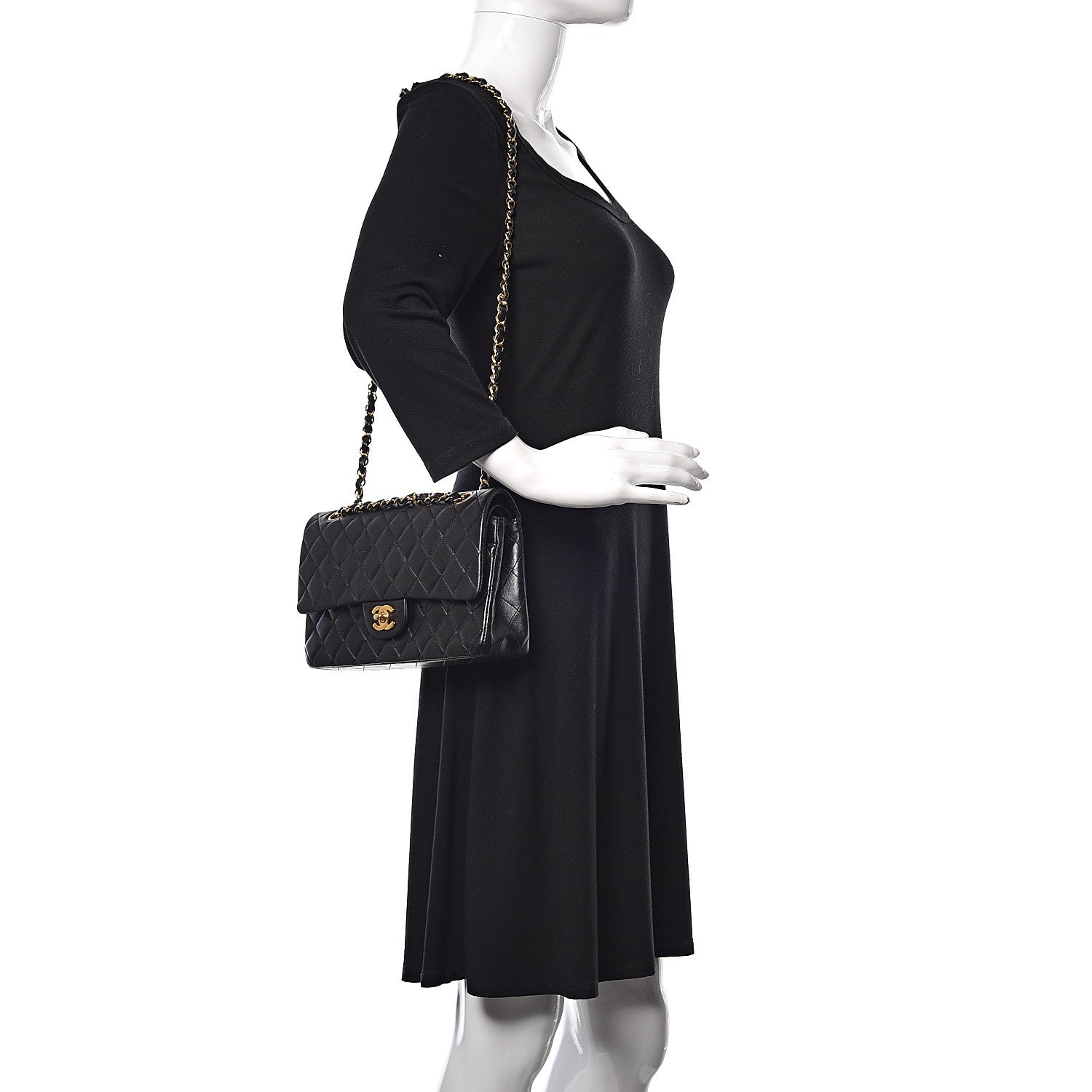 Chanel Lambskin Quilted Medium Double Flap Black 2 of 11