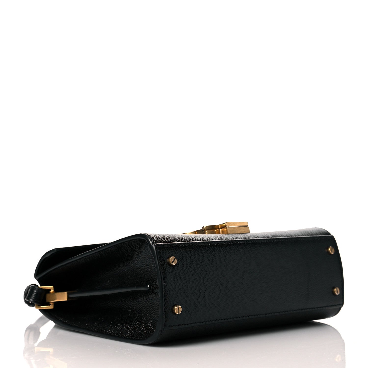 Saint Laurent Grain de Poudre Mini Classic Monogram Cassandra Top Handle Black 4 of 10