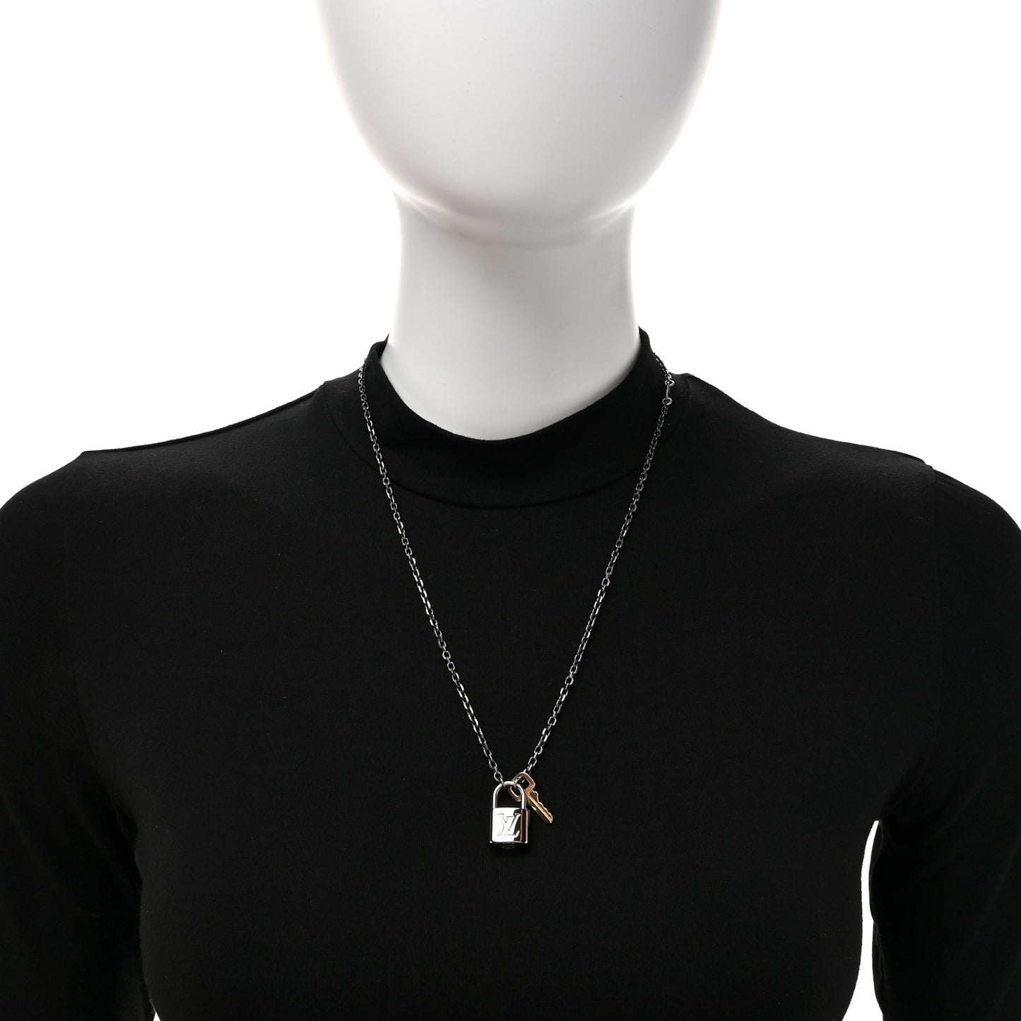 Valentine Lock Pendant Necklace Silver