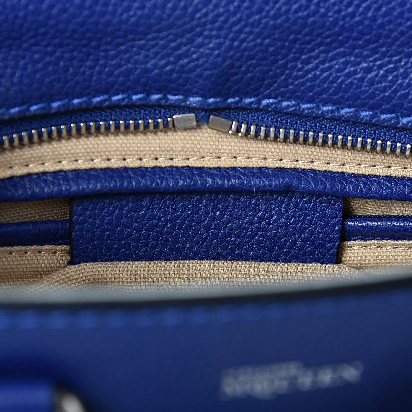 Pebbled Calfskin Mini Padlock Tote Ultramarine