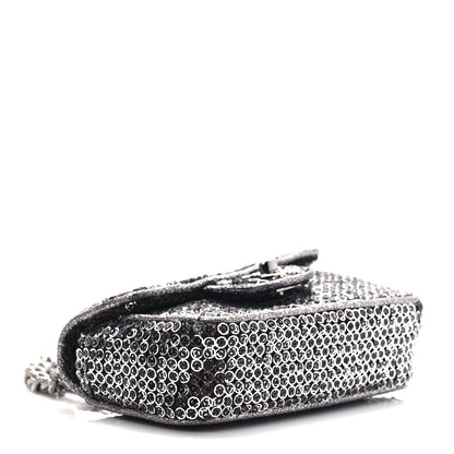 Chanel Sequin Micro Flap Dark Silver 5 of 10