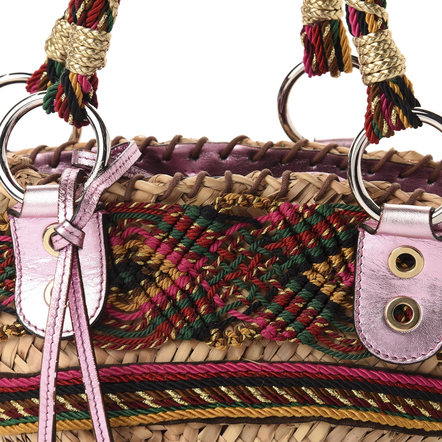 Dolce & Gabbana Woven Raffia Embroidered Kendra Coffa Tote Multicolor 10 of 10