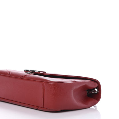 Chanel Caviar Macro Chevron Single Flap Red 7 of 10