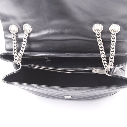Saint Laurent Calfskin Y Quilted Monogram Medium Loulou Chain Satchel Black 4 of 8
