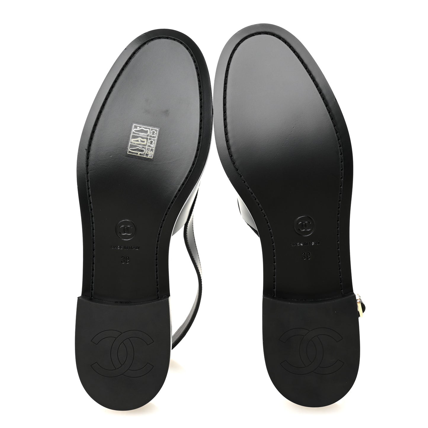 Calfskin Crystal Slingback Loafers 39 Black