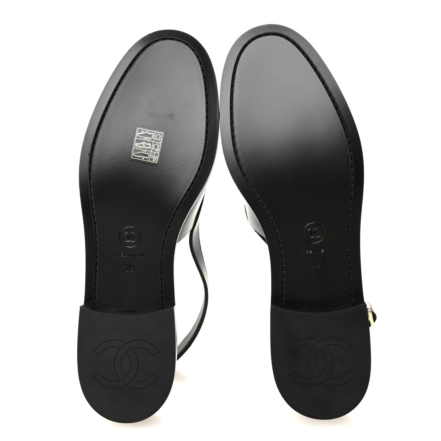 Chanel Calfskin Crystal Slingback Loafers 39 Black 6 of 9