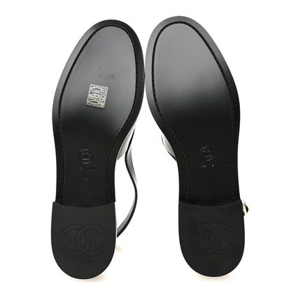 Chanel Calfskin Crystal Slingback Loafers 39 Black 6 of 9