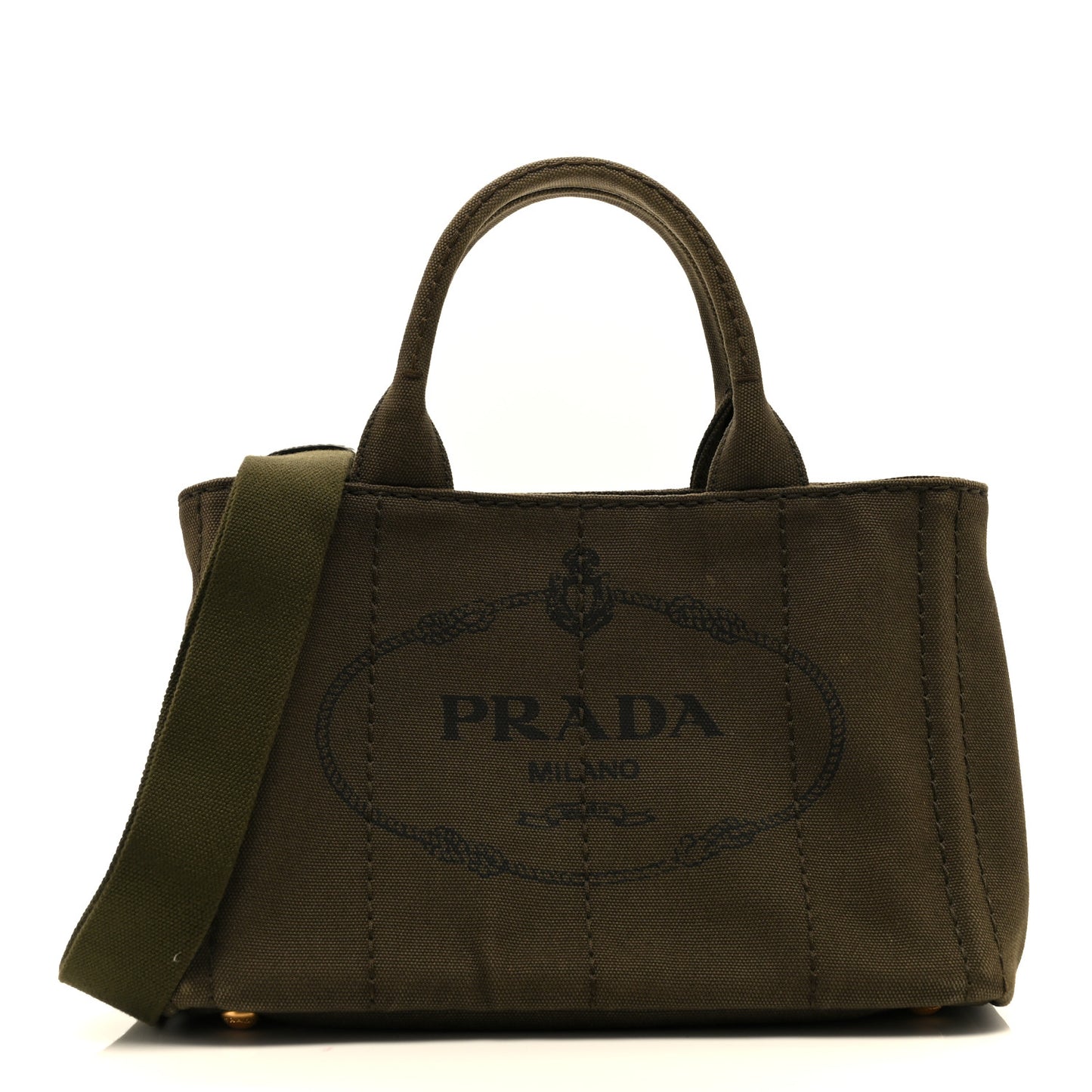 Denim Small Logo Tote  Green