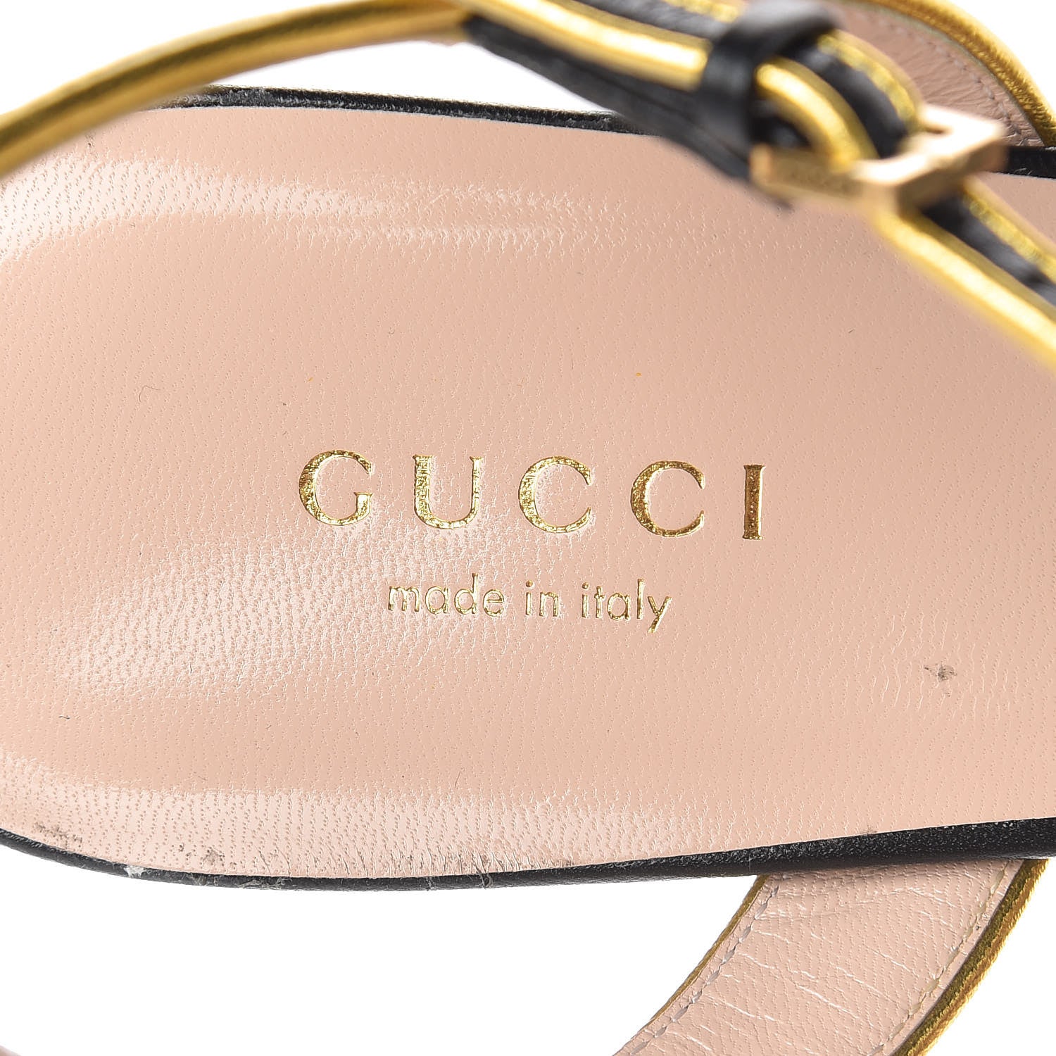 Gucci Nappa Silk Pearl Bee Embellished Mid-Heel Sandals 39 Black 7 of 12