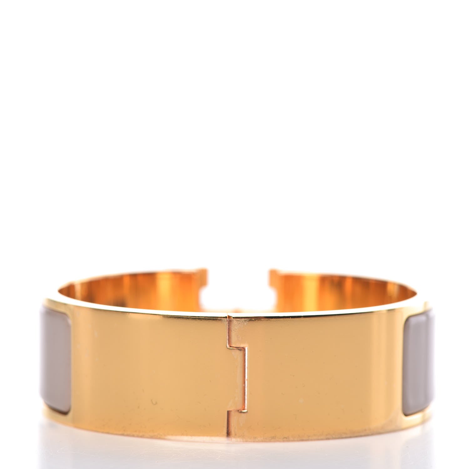 Hermes Enamel Wide Clic Clac H Bracelet GM Marron Glace 3 of 6