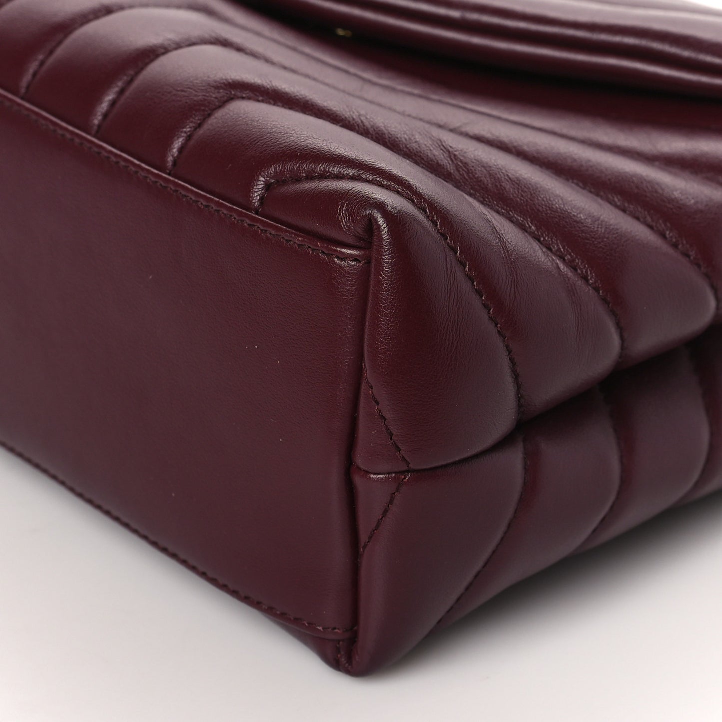 Calfskin Y Quilted Monogram Small Loulou Chain Satchel Dark Legion Red