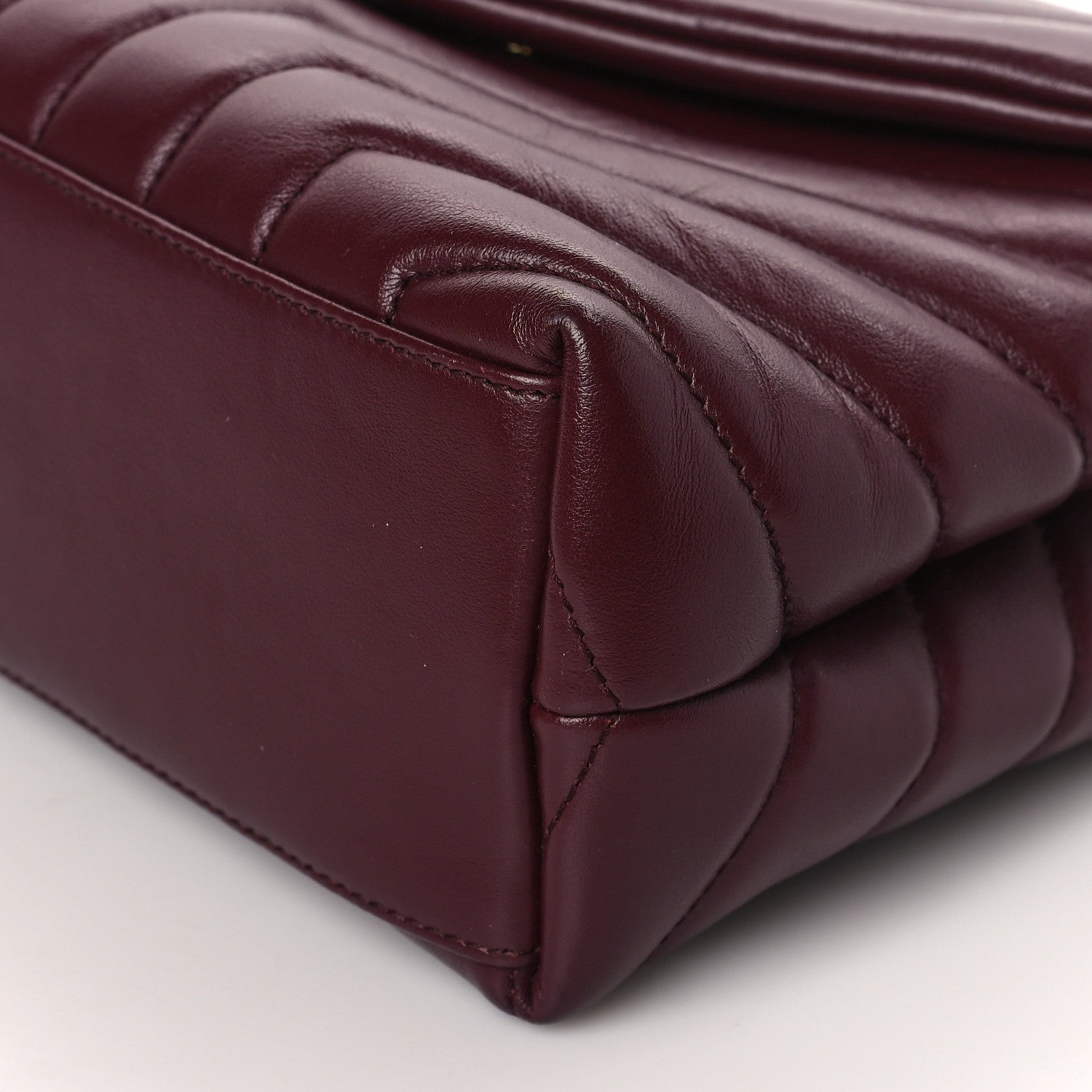 Saint Laurent Calfskin Y Quilted Monogram Small Loulou Chain Satchel Dark Legion Red 8 of 8