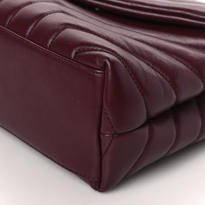 Saint Laurent Calfskin Y Quilted Monogram Small Loulou Chain Satchel Dark Legion Red 8 of 8