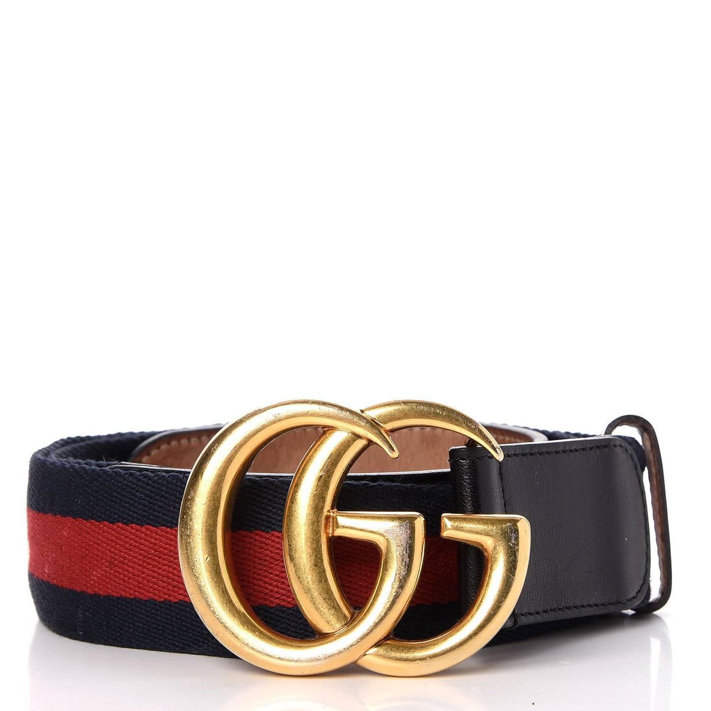 Nylon Calfskin Double G Web 40mm Belt 85 34 Blue Red Black