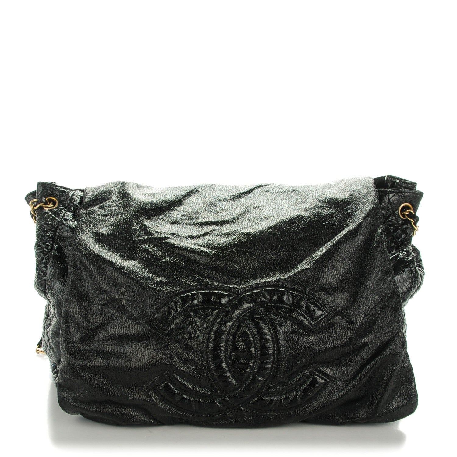 Chanel Vinyl XL Rock and Chain Flap Black 1 of 7