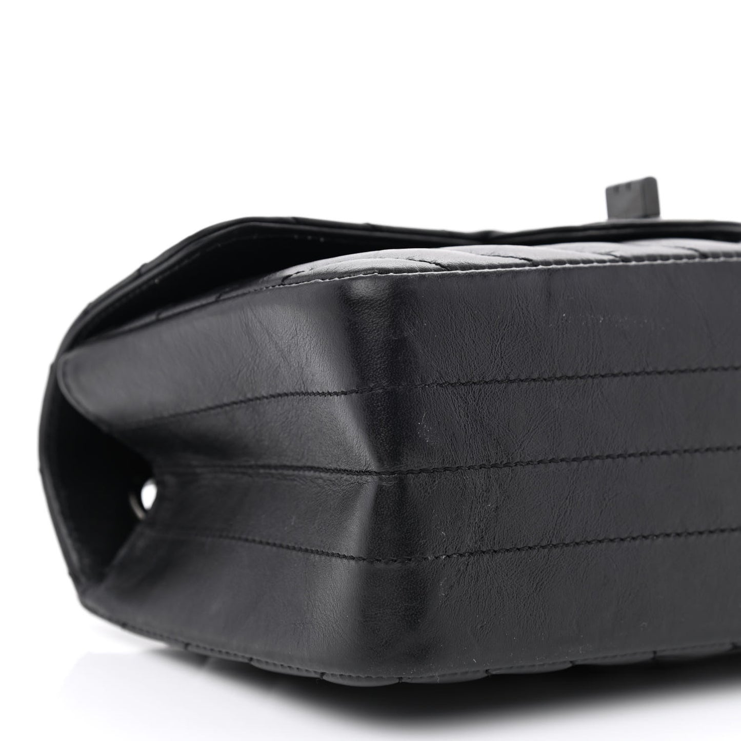 Aged Calfskin Chevron Quilted 2.55 Reissue Mini Flap So Black