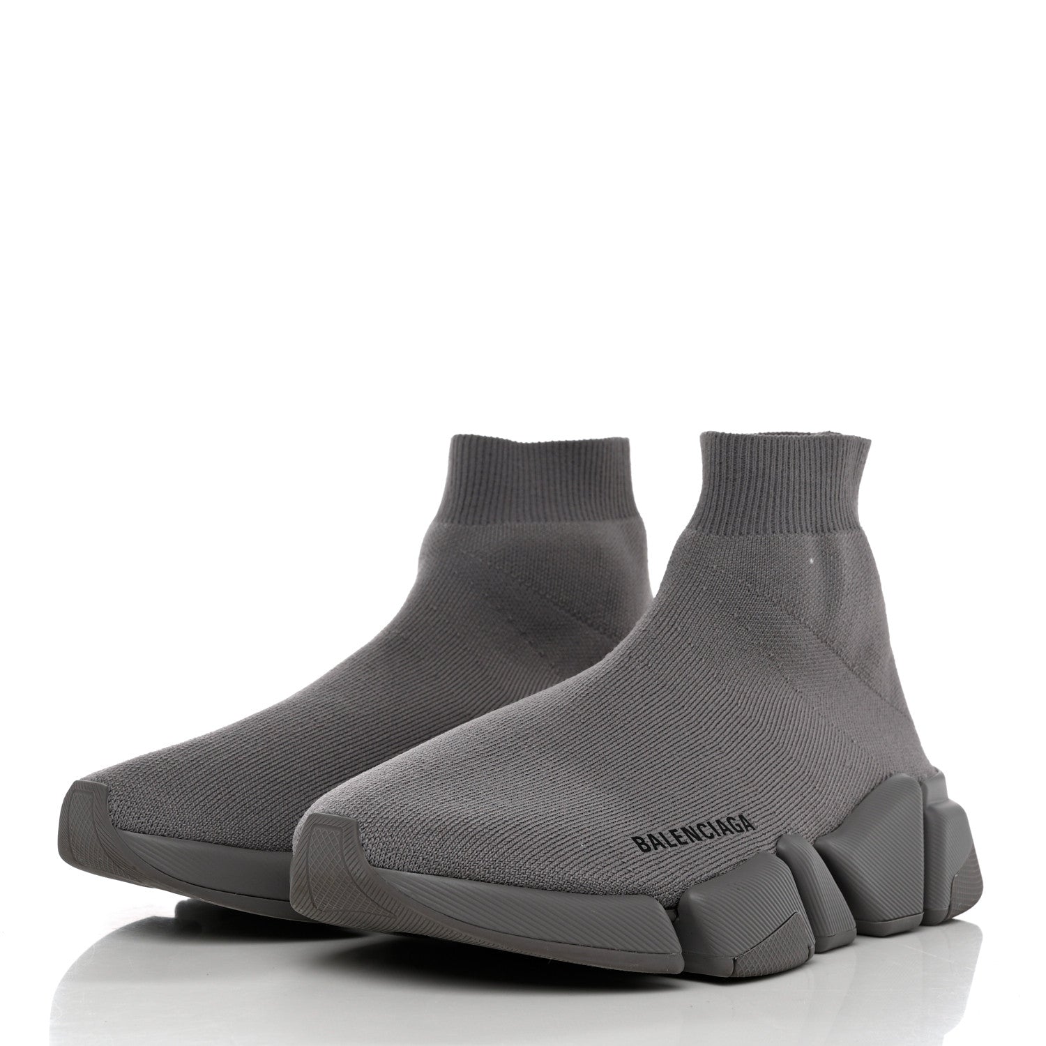 Balenciaga Technical 3D Recycled Knit Womens Speed 2.0 Sneakers 38 Monocolor Grey 3 of 8