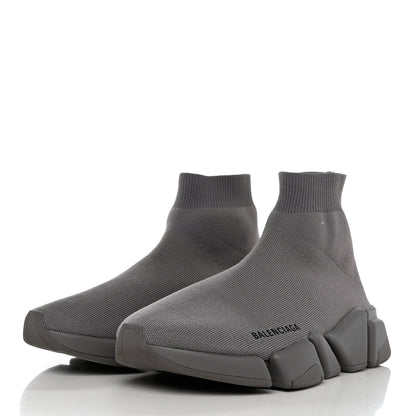 Balenciaga Technical 3D Recycled Knit Womens Speed 2.0 Sneakers 38 Monocolor Grey 3 of 8