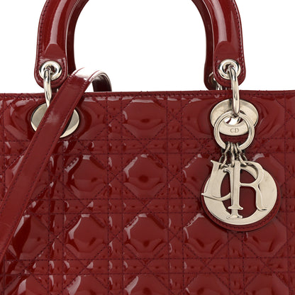 Christian Dior Patent Cannage Medium Lady Dior Red 8 of 15