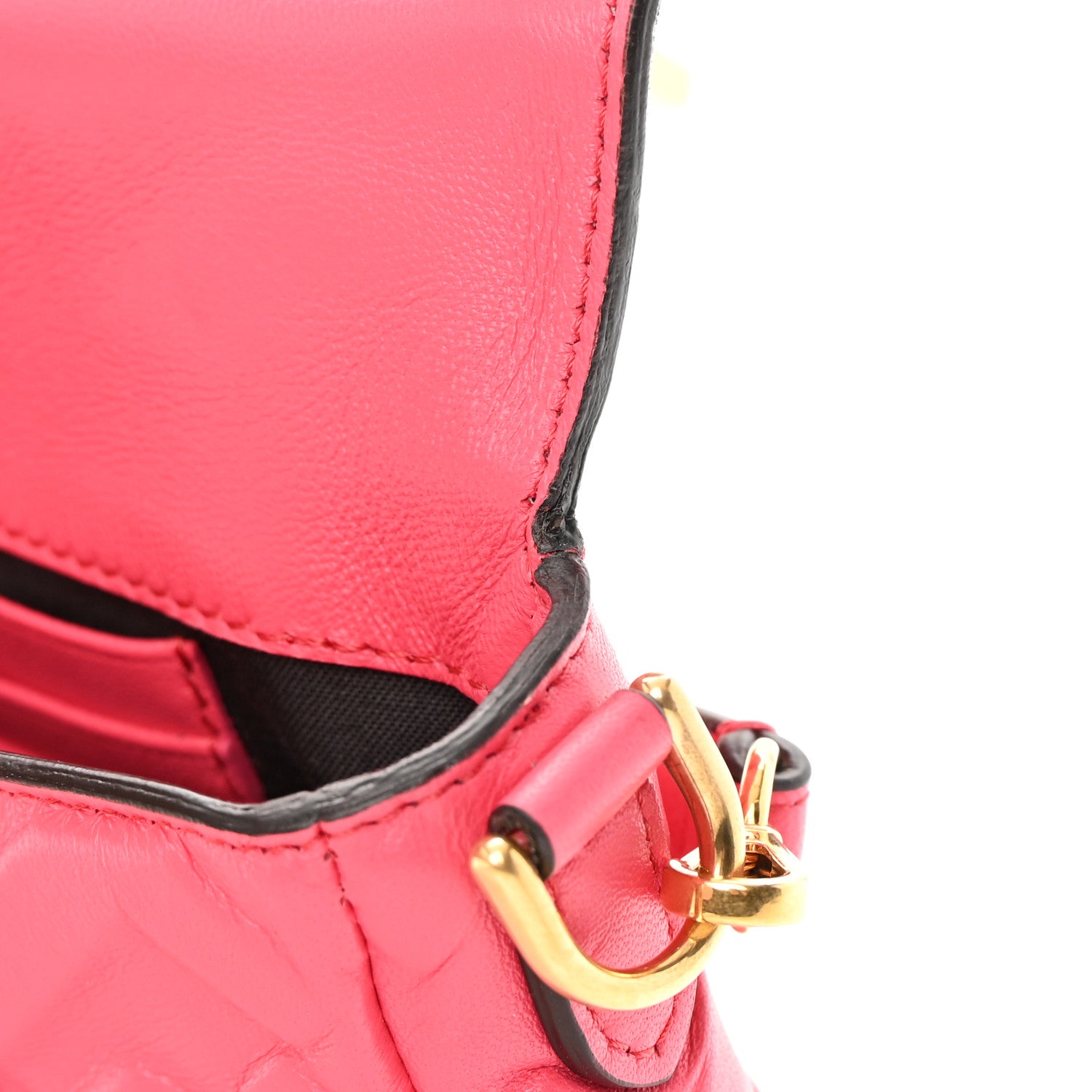 Fendi Nappa FF 1974 Embossed Mini Baguette Lampone 11 of 12