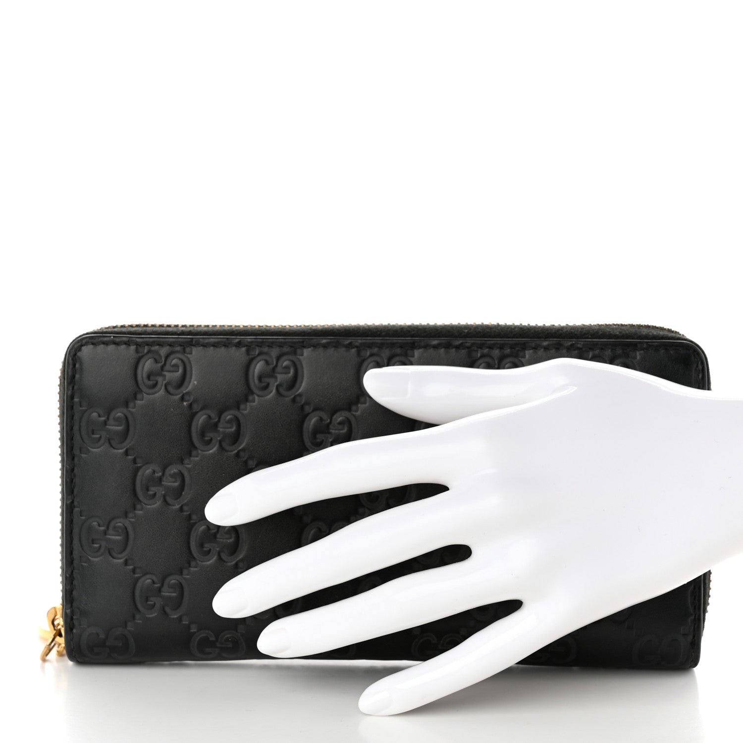 Gucci Guccissima GG Pierce Zip Around Wallet Black 2 of 11