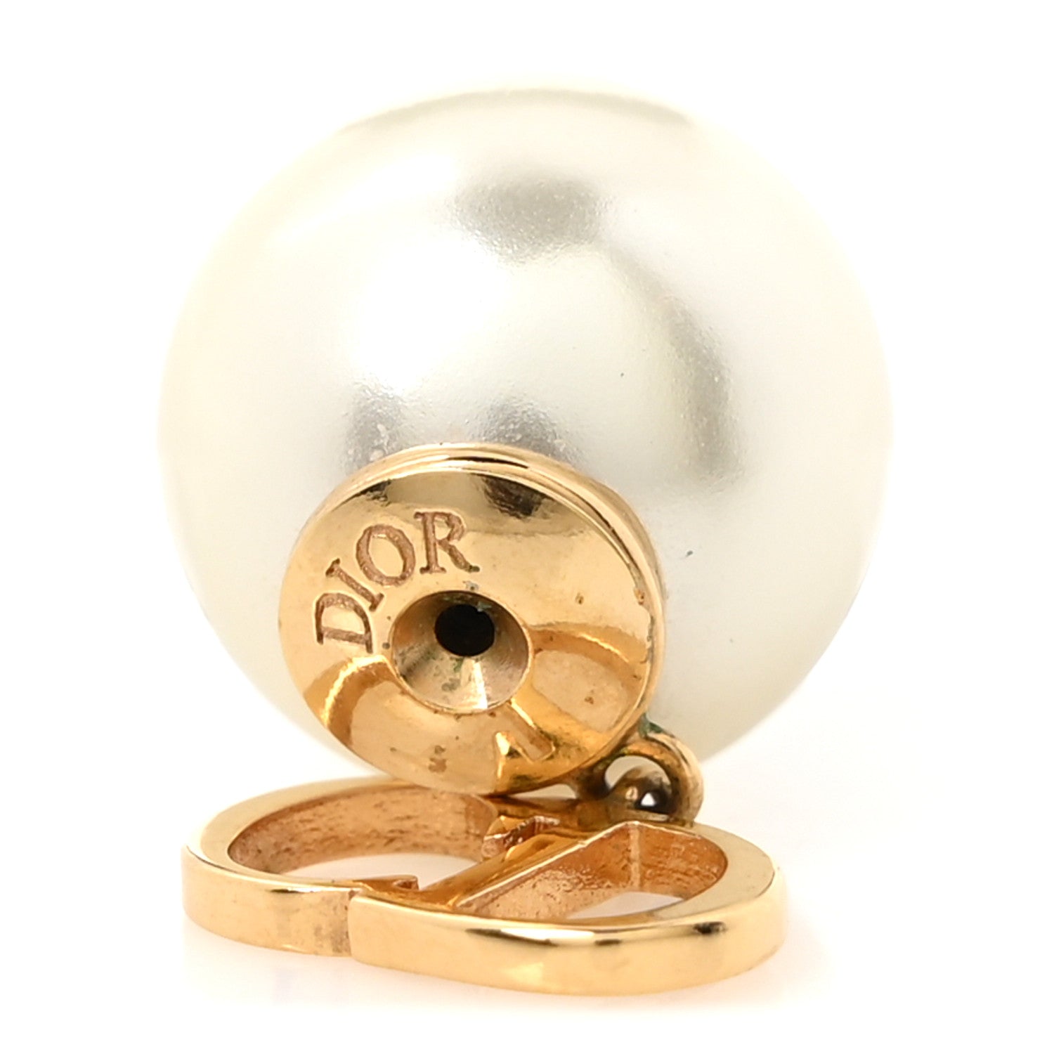Christian Dior Pearl Mise En Dior Logo Tribal Earrings 4 of 5
