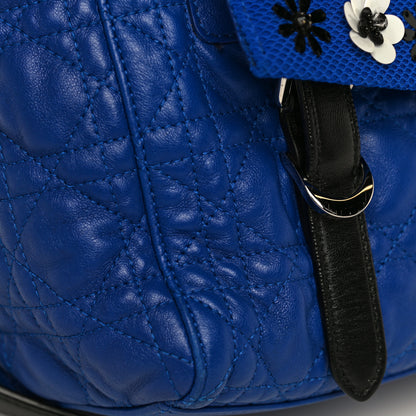 Christian Dior Lambskin Mesh Cannage Embroidered Large Stardust Backpack Blue 17 of 19