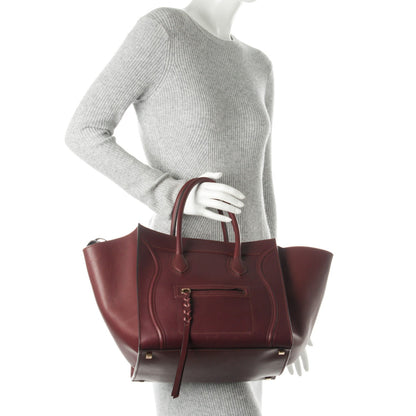 Celine Natural Calfskin Medium Phantom Luggage Burgundy 2 of 10
