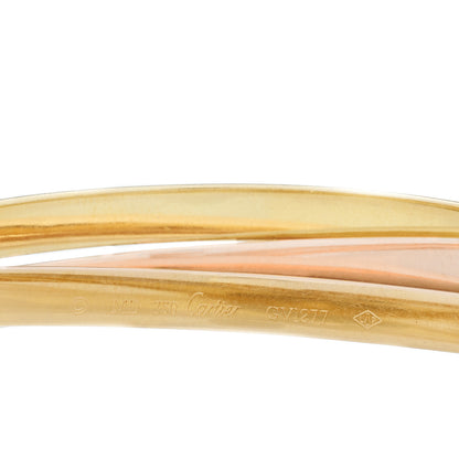 Cartier 18K Pink Yellow White Gold 4.5mm Trinity Bangle Bracelet 3 of 4